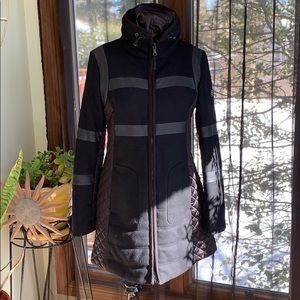 1 Madison black wool coat